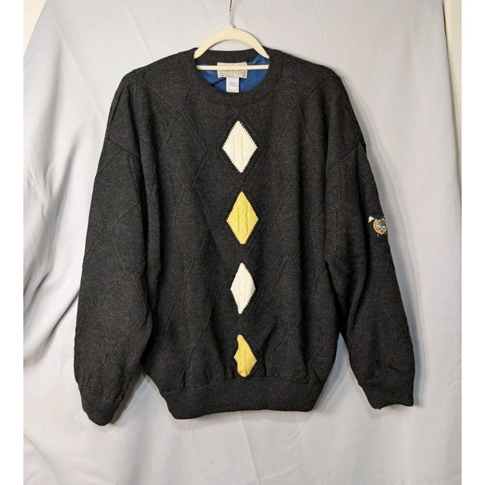 Vintage Serious Golf Argyle Wool Diamond Waterproof Liner Men's XL Sweater(669)